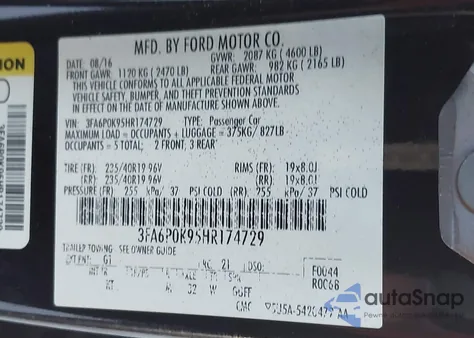 2017 Ford Fusion Titanium из США, поврежденный, VIN 3FA6P0K95HR174729